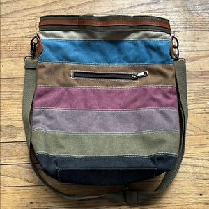 Multicolor Canvas crossbody bag